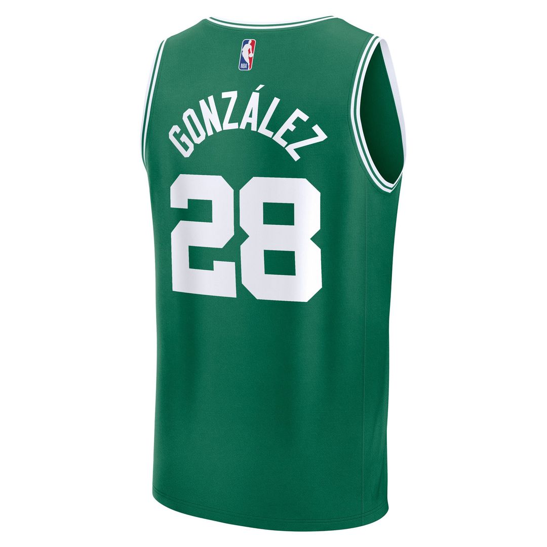 Hugo Gonzalez Boston Celtics Fanatics Youth 2025 NBA Draft First Round Pick Fast Break Replica Jersey - Icon Edition - Kelly Green