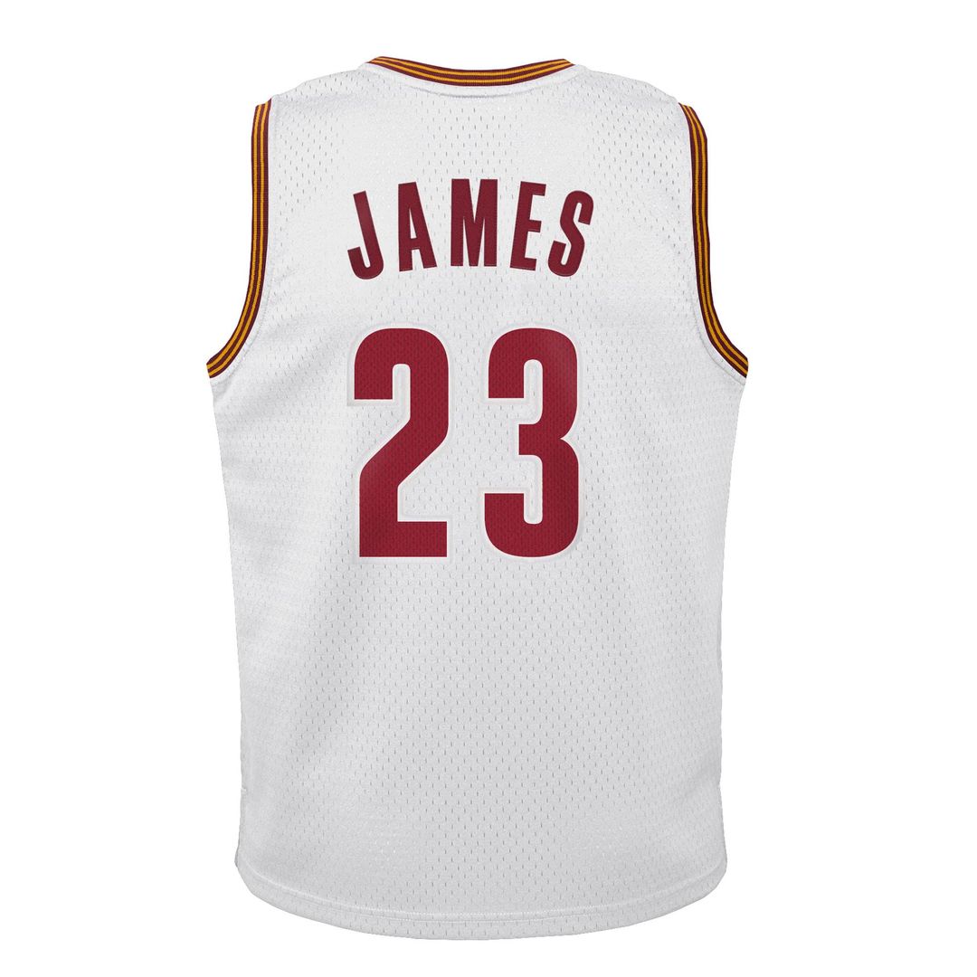 LeBron James Cleveland Cavaliers Mitchell & Ness Youth 2015 - 16 Hardwood Classics Swingman Throwback Home Jersey - White