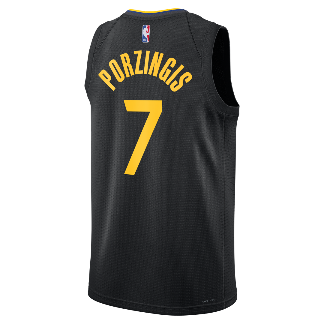 Kristaps Porziņģis Golden State Warriors Jordan Brand Unisex Swingman Jersey - Statement Edition - Black