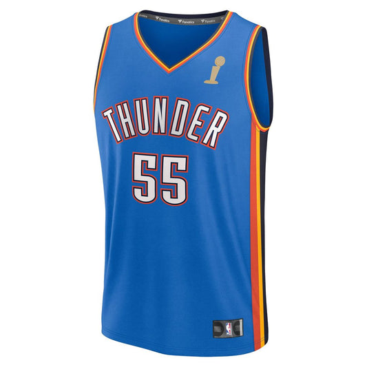 Isaiah Hartenstein Oklahoma City Thunder Fanatics Youth 2025 NBA Finals Champions Fast Break Player Replica Jersey - Blue - Icon Edition