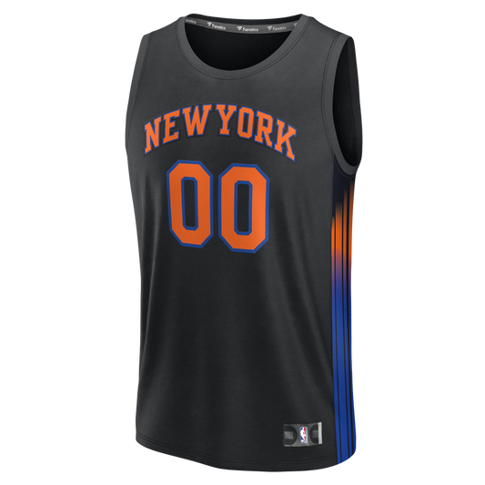 New York Knicks Fanatics Youth Fast Break Custom Jersey - Statement Edition - Black