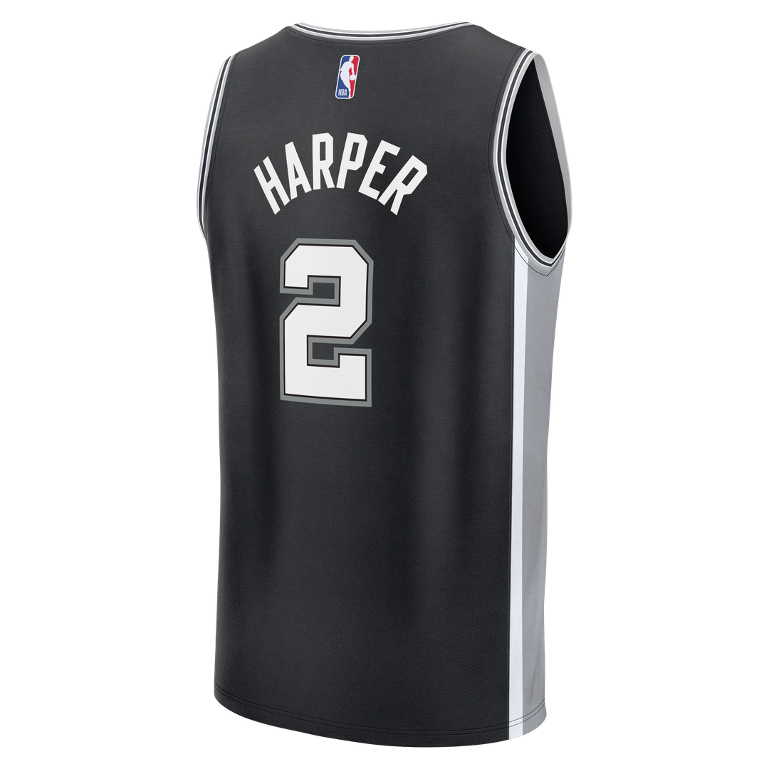 Dylan Harper San Antonio Spurs Fanatics Fast Break Jersey - Black - Icon Edition