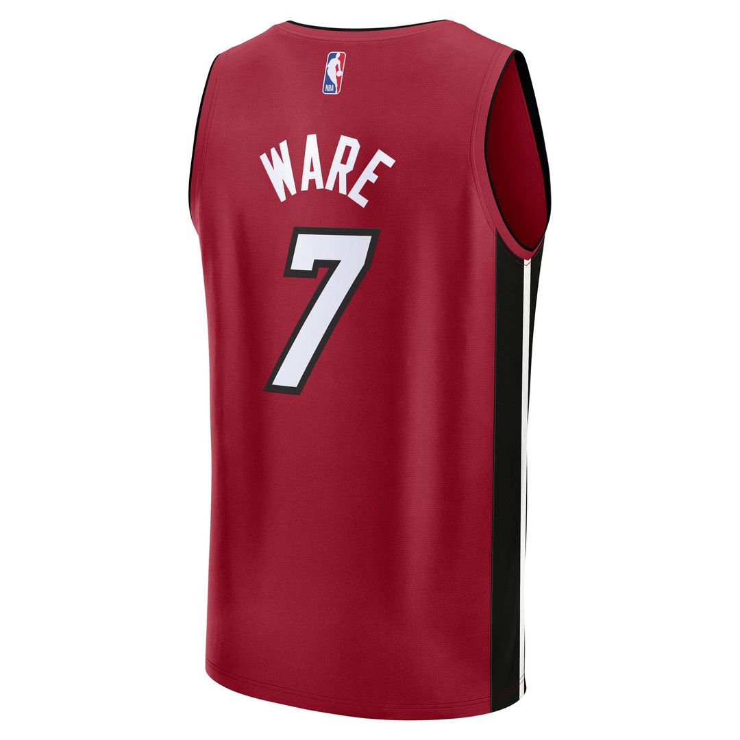Kel'el Ware Miami Heat Fanatics Fast Break Player Jersey - Statement Edition - Red