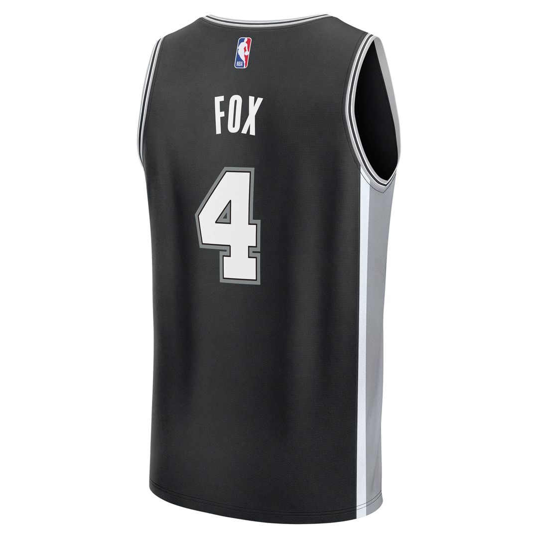 De'Aaron Fox San Antonio Spurs Fanatics Fast Break Player Replica Jersey - Icon Edition - Black