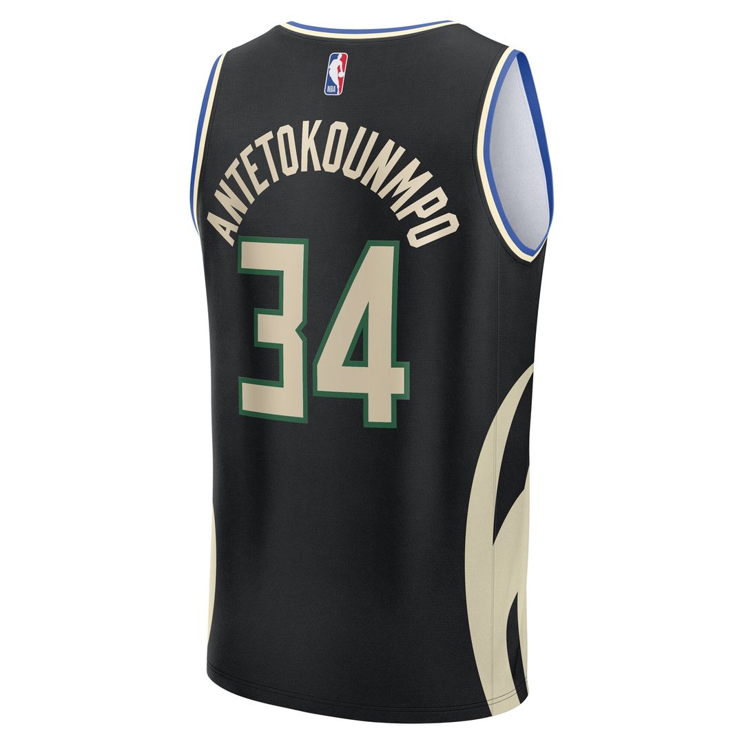Giannis Antetokounmpo Milwaukee Bucks Fanatics Fast Break Player Replica Jersey - Statement Edition - Black