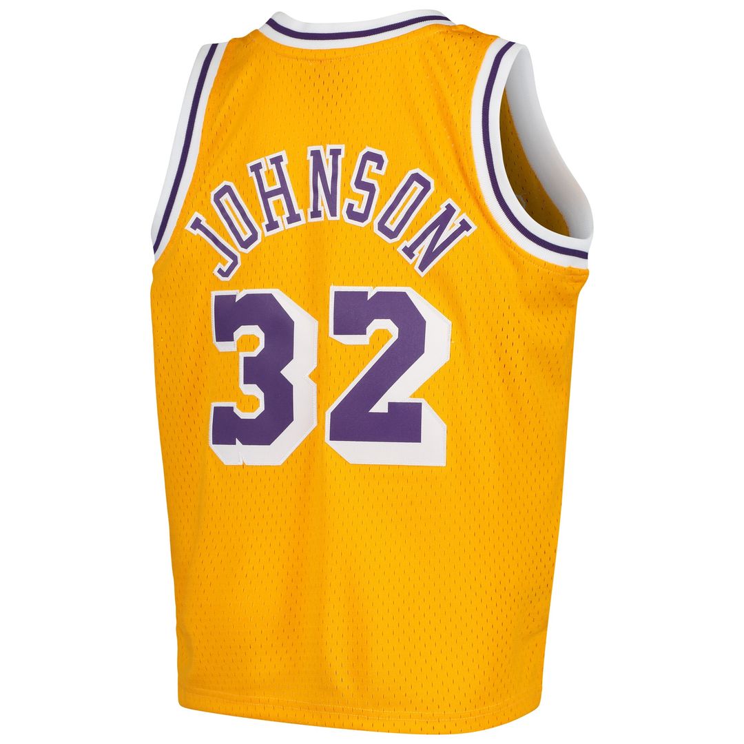 Magic Johnson Los Angeles Lakers Mitchell & Ness Youth 1984 - 85 Hardwood Classics Swingman Throwback Jersey - Purple