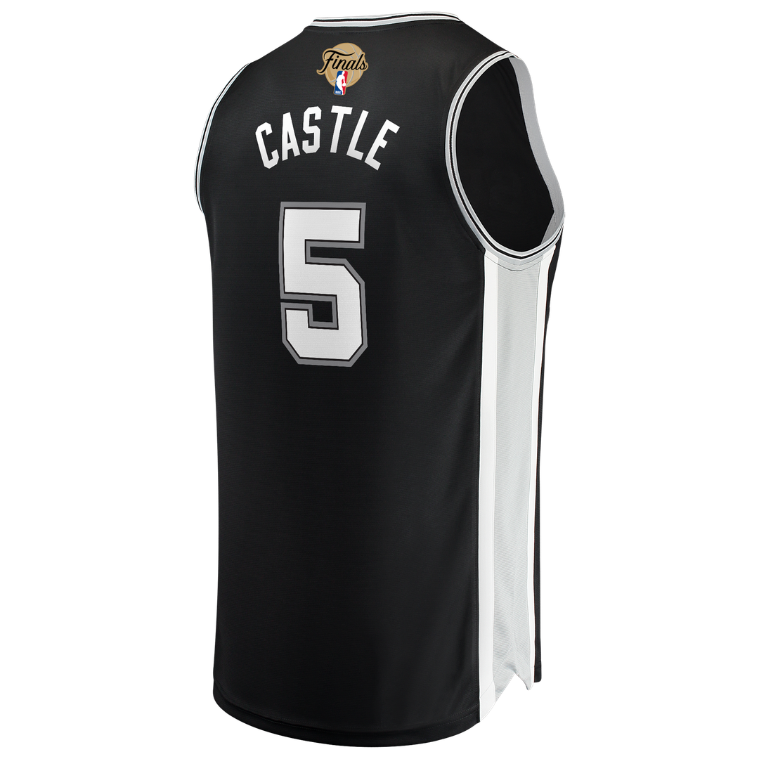Stephon Castle San Antonio Spurs Fanatics 2026 NBA Finals Patch Fast Break Jersey - Icon Edition - Black