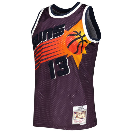 Steve Nash Phoenix Suns Mitchell & Ness 1996/97 Hardwood Classics Off - Court Swingman Jersey - Purple