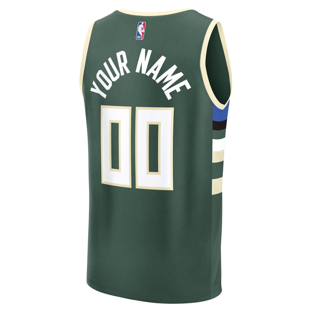 Milwaukee Bucks Fanatics Youth Fast Break Custom Replica Jersey - White - Association Edition