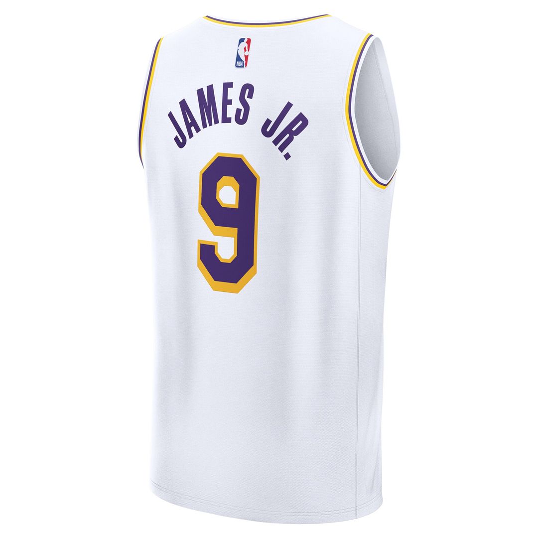 Bronny James Los Angeles Lakers Fanatics Fast Break Player Replica Jersey - Association Edition - White