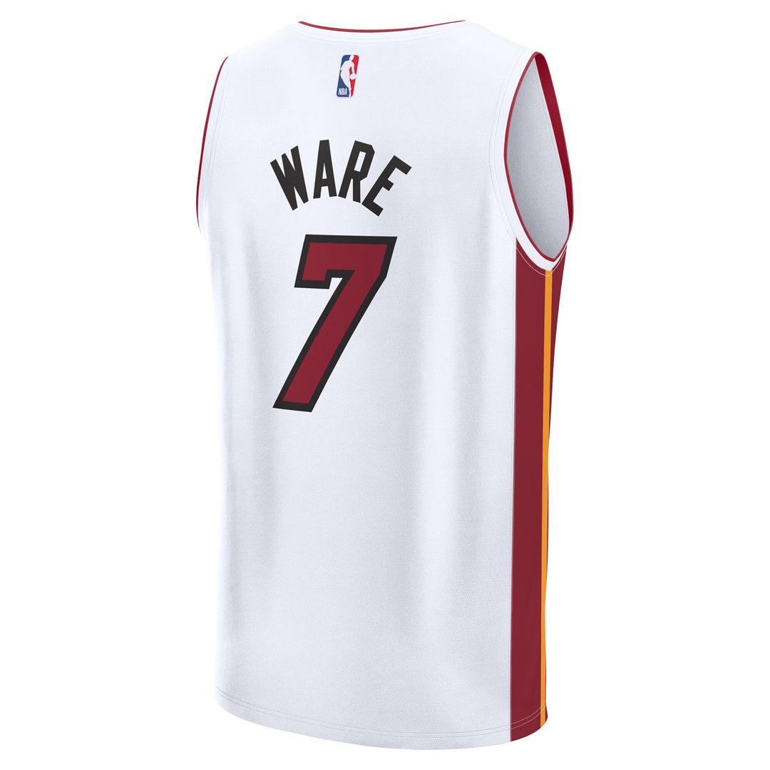 Kel'el Ware Miami Heat Fanatics Youth Fast Break Player Replica Jersey - Association - White Edition