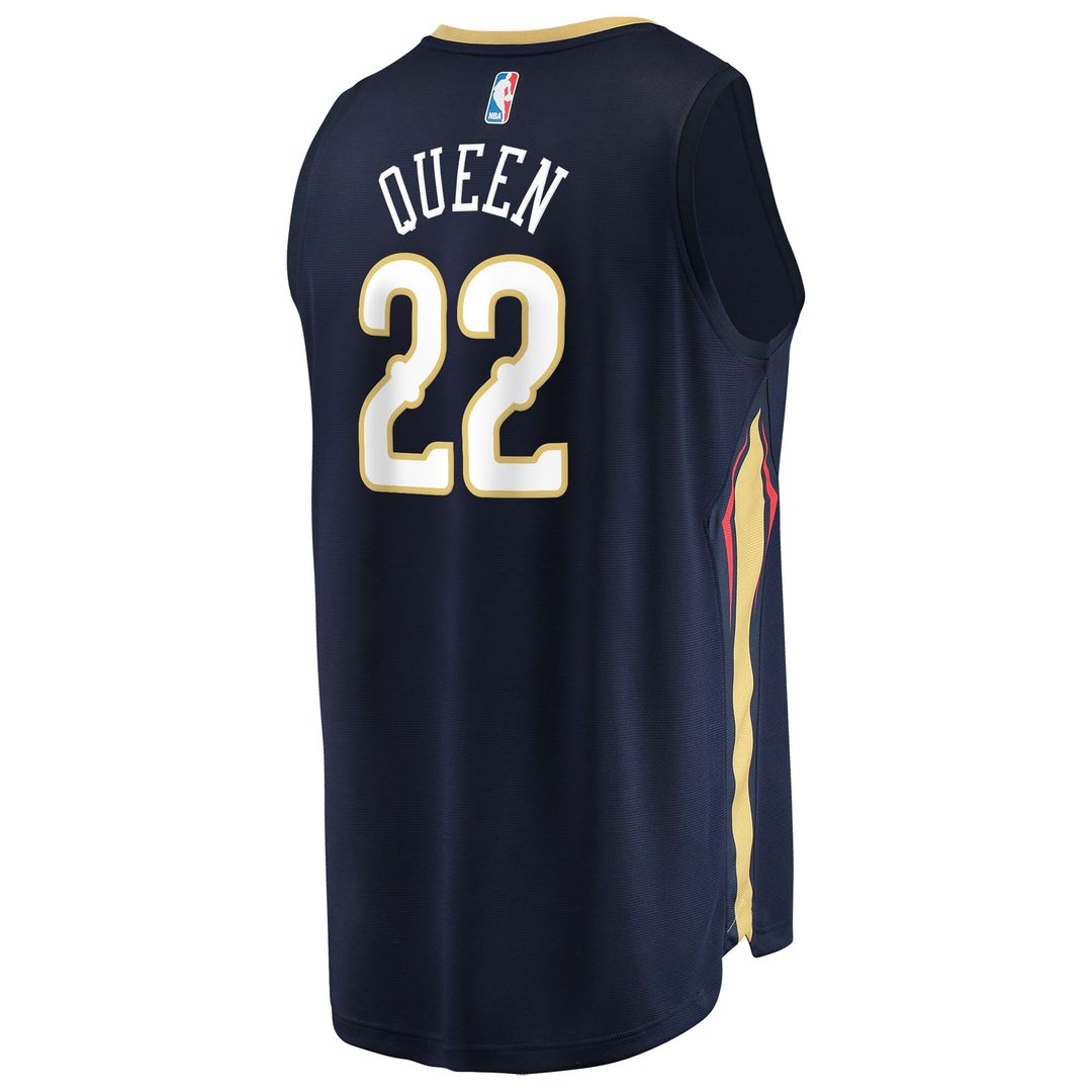 Derik Queen New Orleans Pelicans Fanatics Fast Break Replica Jersey - Navy - Icon Edition
