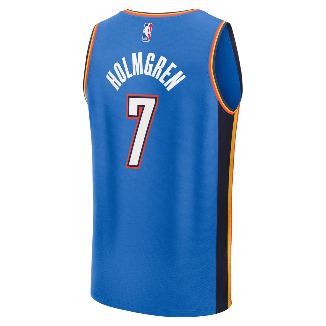 Chet Holmgren Oklahoma City Thunder Fanatics Youth 2025 NBA Finals Champions Fast Break Player Replica Jersey - Blue - Icon Edition