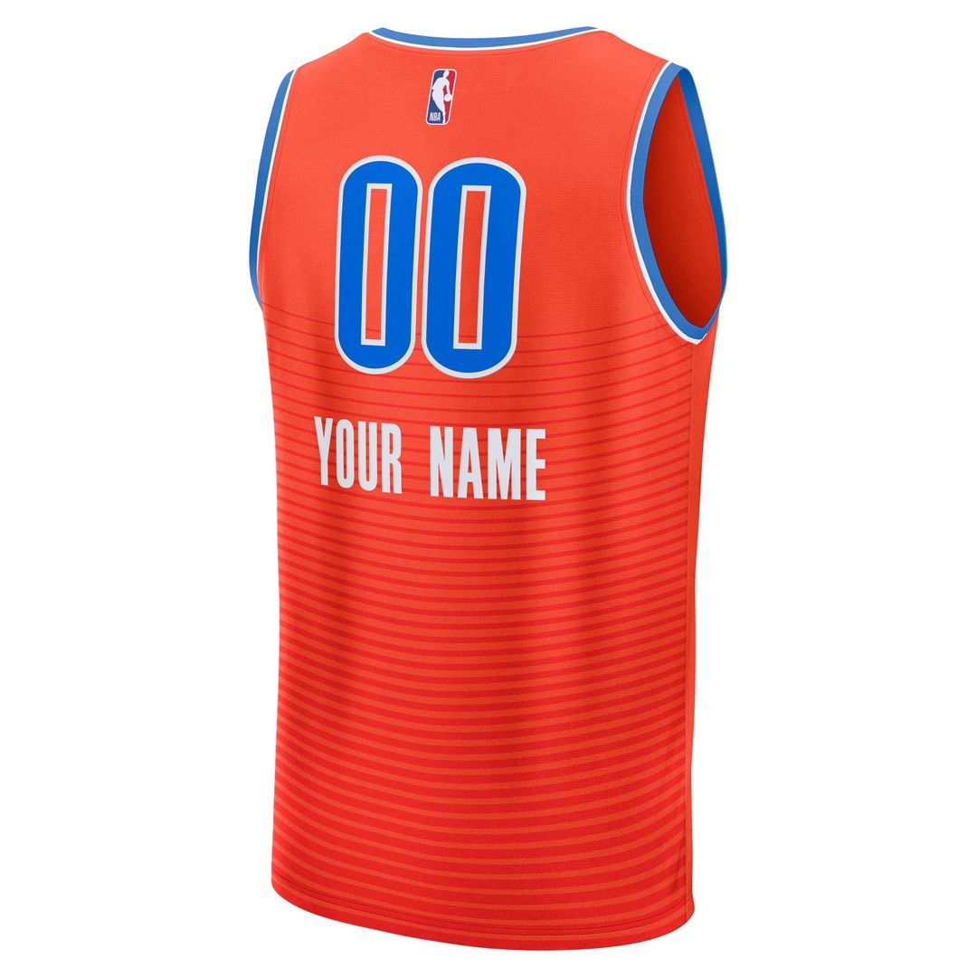 Oklahoma City Thunder Fanatics Youth Fast Break Custom Jersey - Statement Edition - Orange