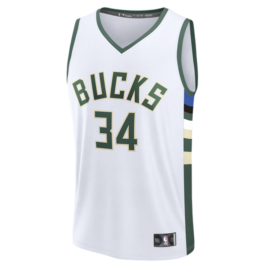 Giannis Antetokounmpo Milwaukee Bucks Fanatics Fast Break Player Replica Jersey - Association Edition - White