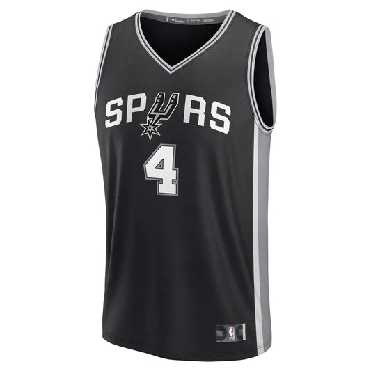 De'Aaron Fox San Antonio Spurs Fanatics Fast Break Player Replica Jersey - Icon Edition - Black