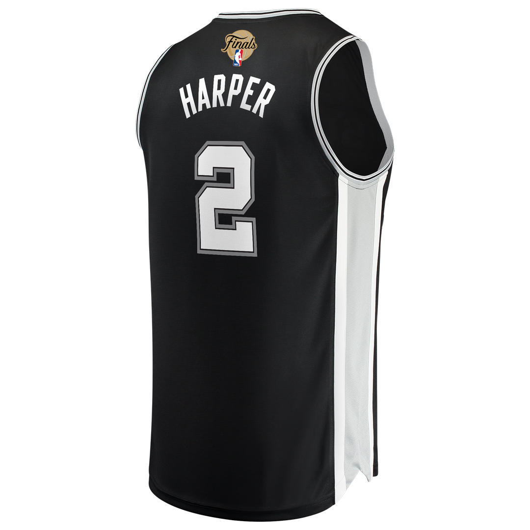 Dylan Harper San Antonio Spurs Fanatics 2026 NBA Finals Patch Fast Break Jersey - Icon Edition - Black