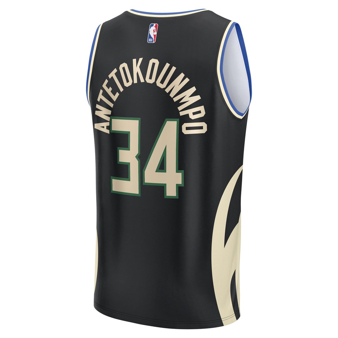 Giannis Antetokounmpo Milwaukee Bucks Fanatics Fast Break Player Replica Jersey - Statement Edition - Black