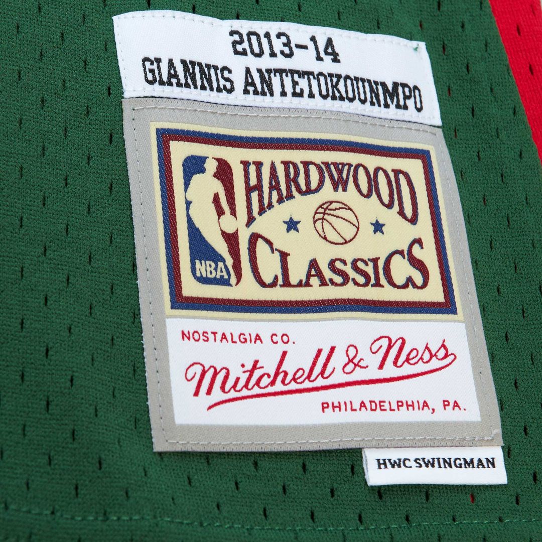 Giannis Antetokounmpo Milwaukee Bucks Mitchell & Ness 2013/14 Hardwood Classics Swingman Jersey - White