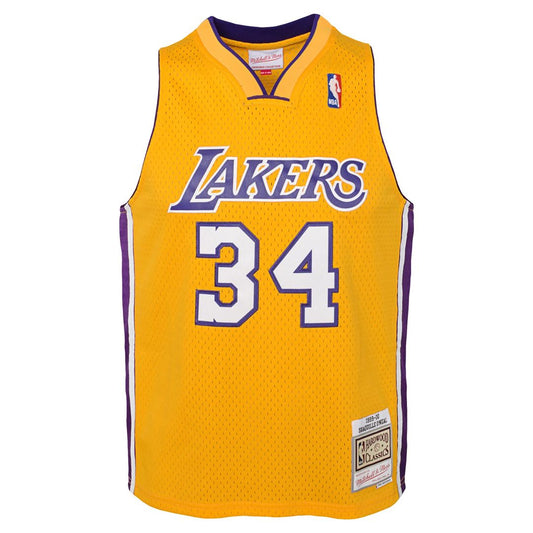 Shaquille O'Neal Los Angeles Lakers Mitchell & Ness Youth 1999/00 Hardwood Classics Swingman Jersey - Gold