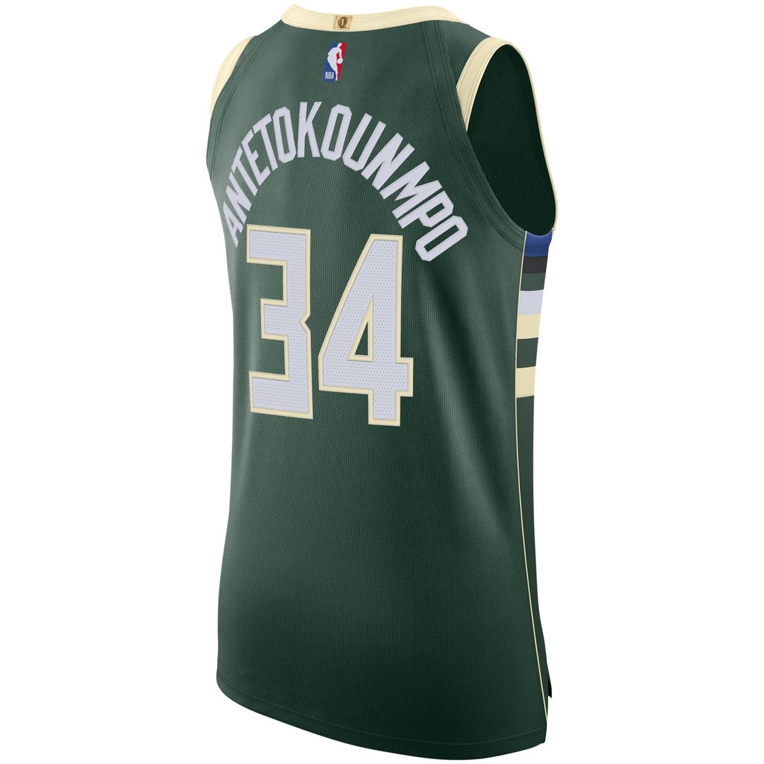Giannis Antetokounmpo Milwaukee Bucks Nike Authentic Jersey - Icon Edition - Hunter Green