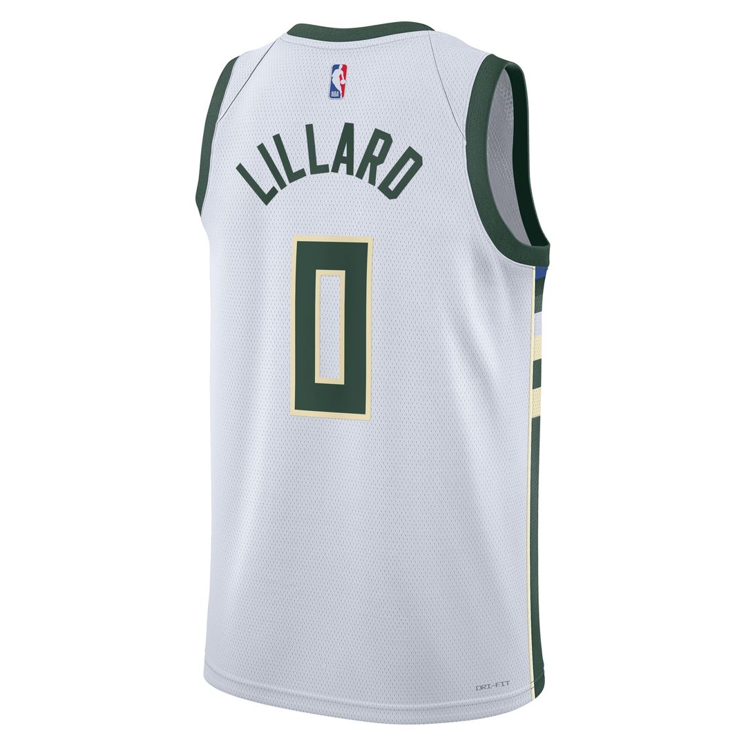 Damian Lillard Milwaukee Bucks Nike Unisex Fear The Deer Player Swingman Jersey - Association Edition - White