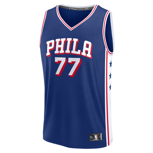 VJ Edgecombe Philadelphia 76ers Fanatics Fast Break Jersey - Royal - Icon Edition