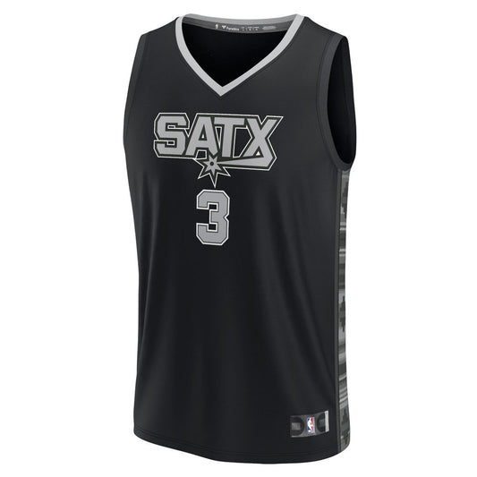 Keldon Johnson San Antonio Spurs Fanatics Fast Break Player Replica Jersey - Statement Edition - Black