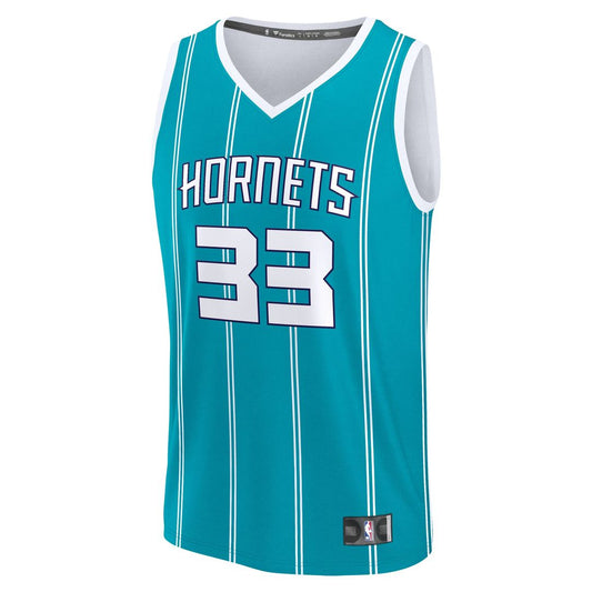 Liam McNeeley Charlotte Hornets Fanatics Fast Break Replica Jersey - Teal - Icon Edition