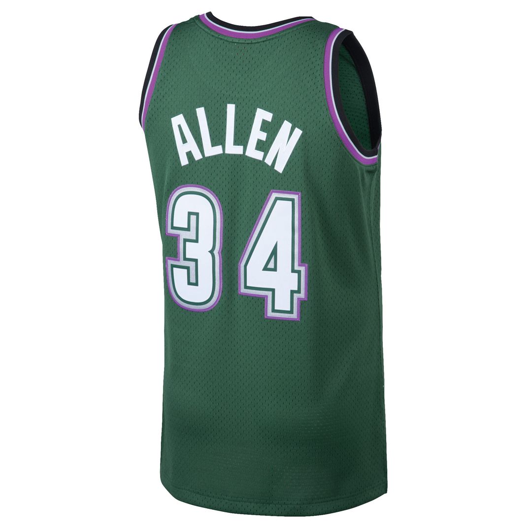 Ray Allen Milwaukee Bucks Mitchell & Ness 1996/97 Hardwood Classics Swingman Jersey - Kelly Green