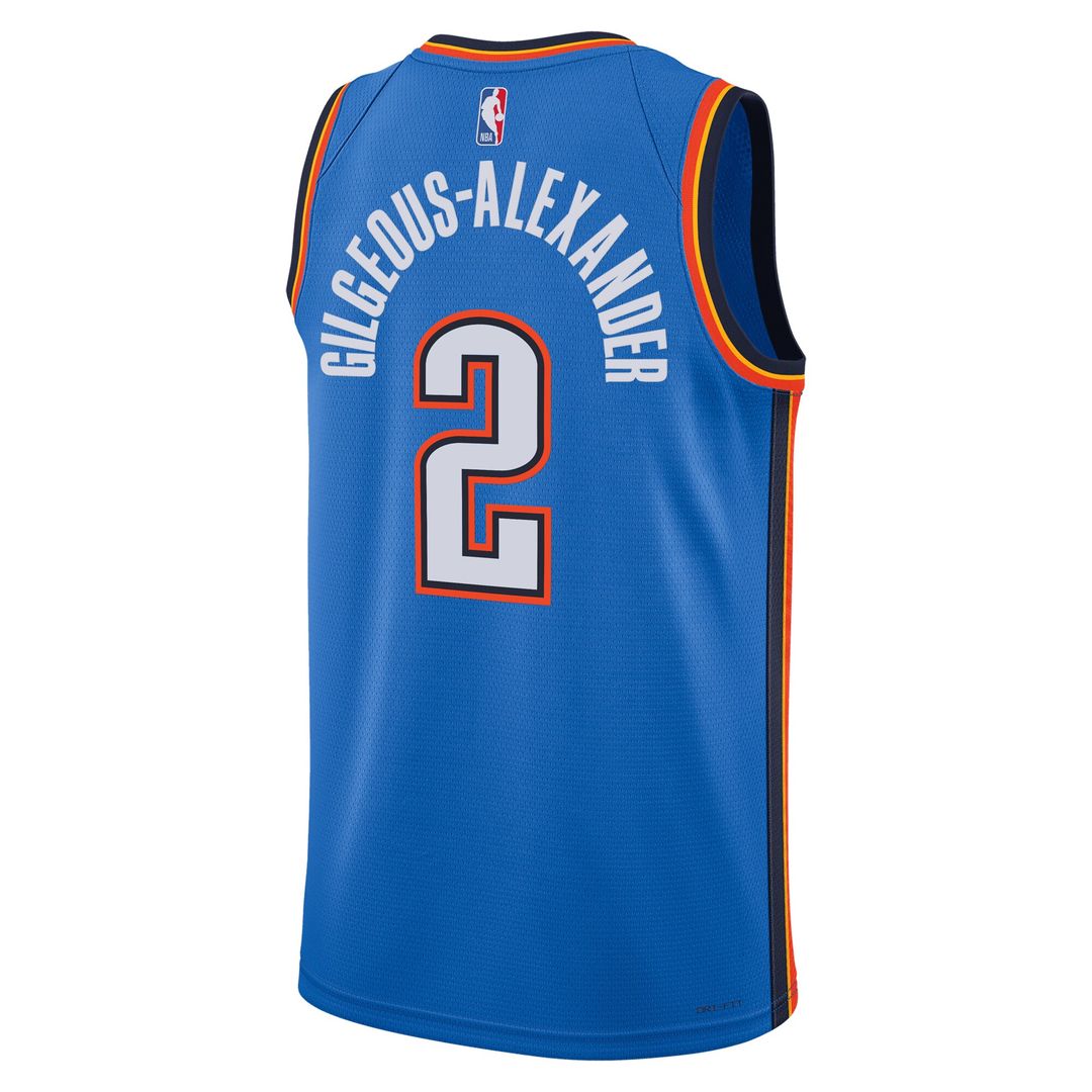 Shai Gilgeous - Alexander Oklahoma City Thunder Nike Unisex Badge Swingman Replica Jersey - Icon Edition - Blue
