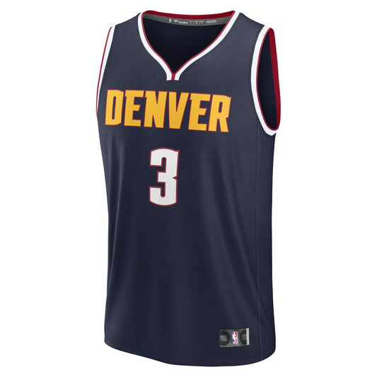 Julian Strawther Denver Nuggets Fanatics Fast Break Player Replica Jersey - Icon Edition - Navy