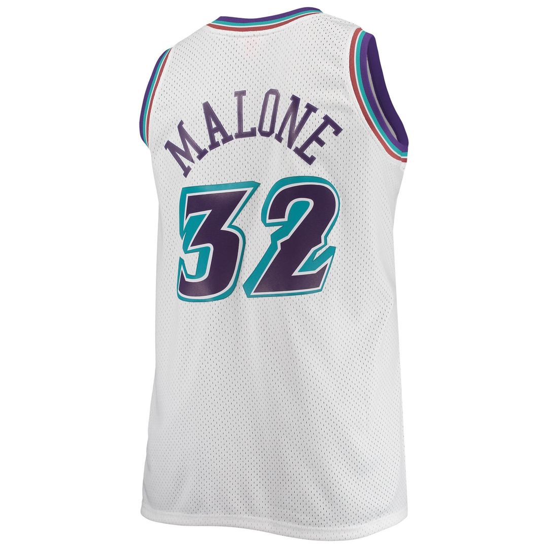 Karl Malone Utah Jazz Mitchell & Ness 1996/97 Big & Tall Hardwood Classics Swingman Jersey - White