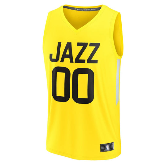 Utah Jazz Fanatics Youth Fast Break Replica Custom Jersey - Icon Edition - Yellow