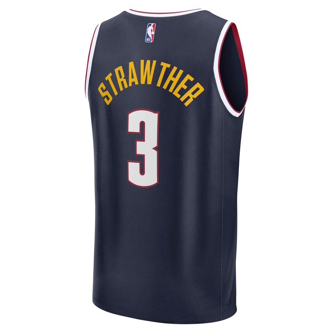 Julian Strawther Denver Nuggets Fanatics Fast Break Player Replica Jersey - Icon Edition - Navy