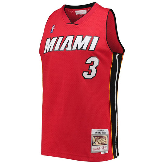 Dwyane Wade Miami Heat Mitchell & Ness Hardwood Classics Swingman Jersey - Red