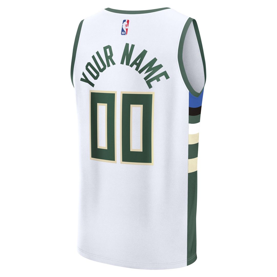 Milwaukee Bucks Fanatics Youth Fast Break Custom Replica Jersey - Green - Icon Edition