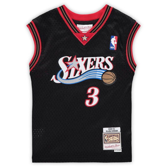 Allen Iverson Philadelphia 76ers Mitchell & Ness Preschool 2000 - 2001 Hardwood Classics Throwback Team Jersey - Black