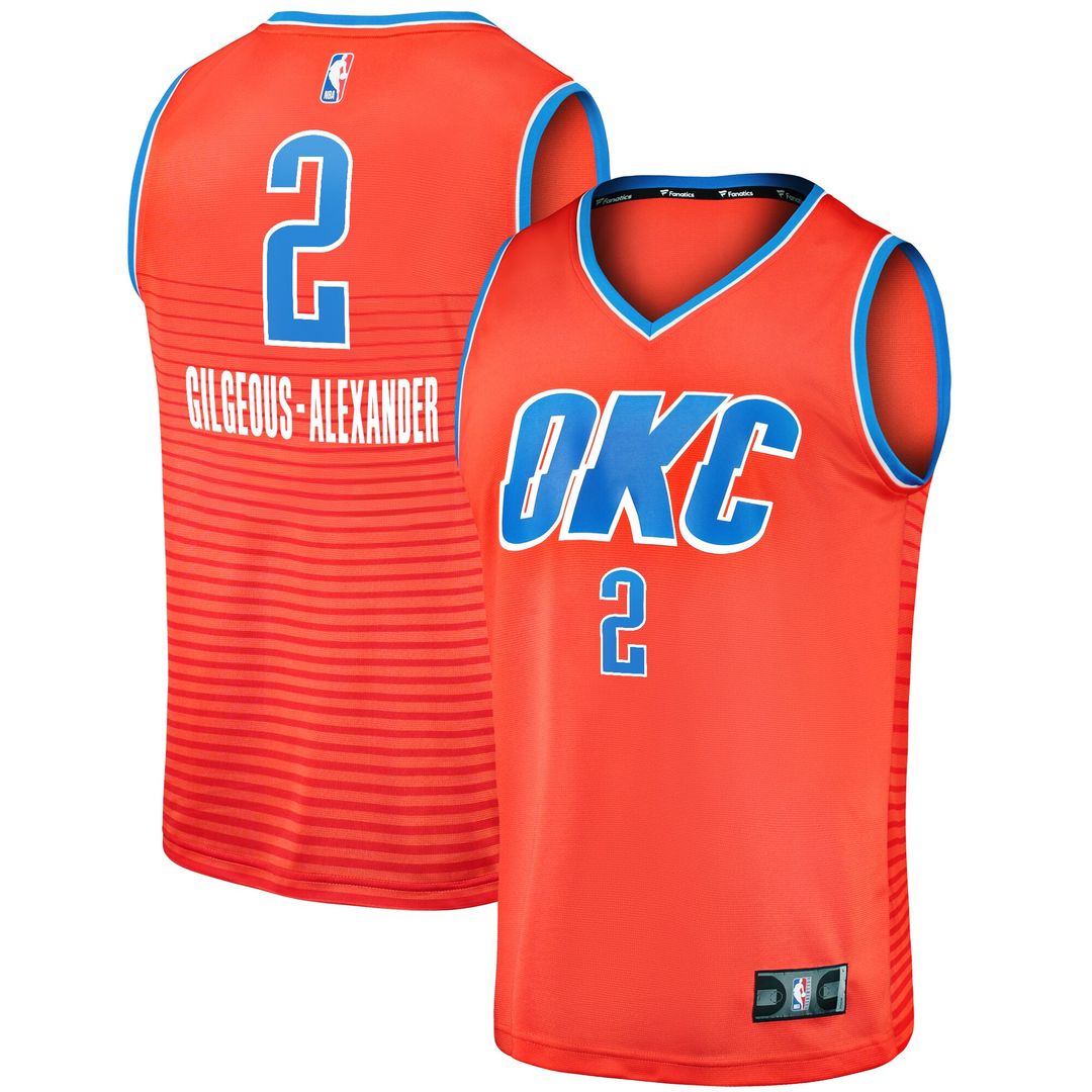 Shai Gilgeous - Alexander Oklahoma City Thunder Fanatics Fast Break Player Jersey - Statement Edition - Orange