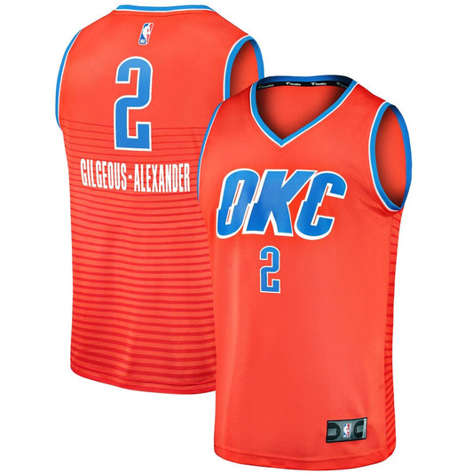 Shai Gilgeous - Alexander Oklahoma City Thunder Fanatics Fast Break Player Jersey - Statement Edition - Orange