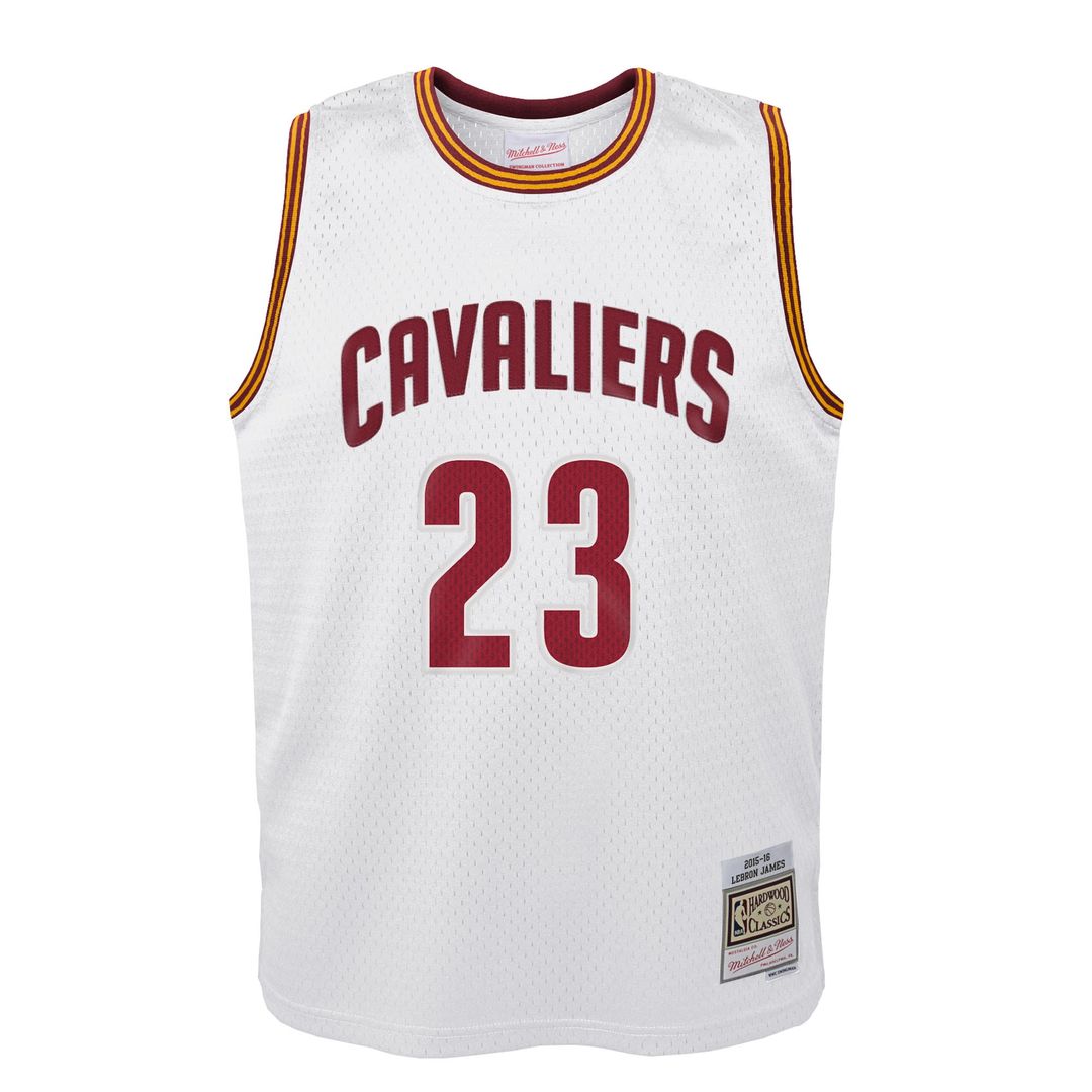 LeBron James Cleveland Cavaliers Mitchell & Ness Youth 2015 - 16 Hardwood Classics Swingman Throwback Home Jersey - White