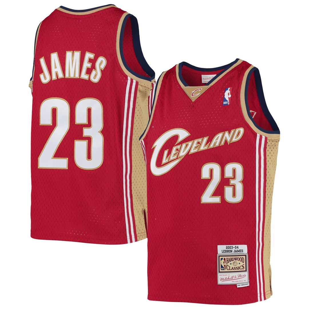 LeBron James Cleveland Cavaliers Mitchell & Ness Youth 2003 - 04 Hardwood Classics Swingman Jersey - Wine