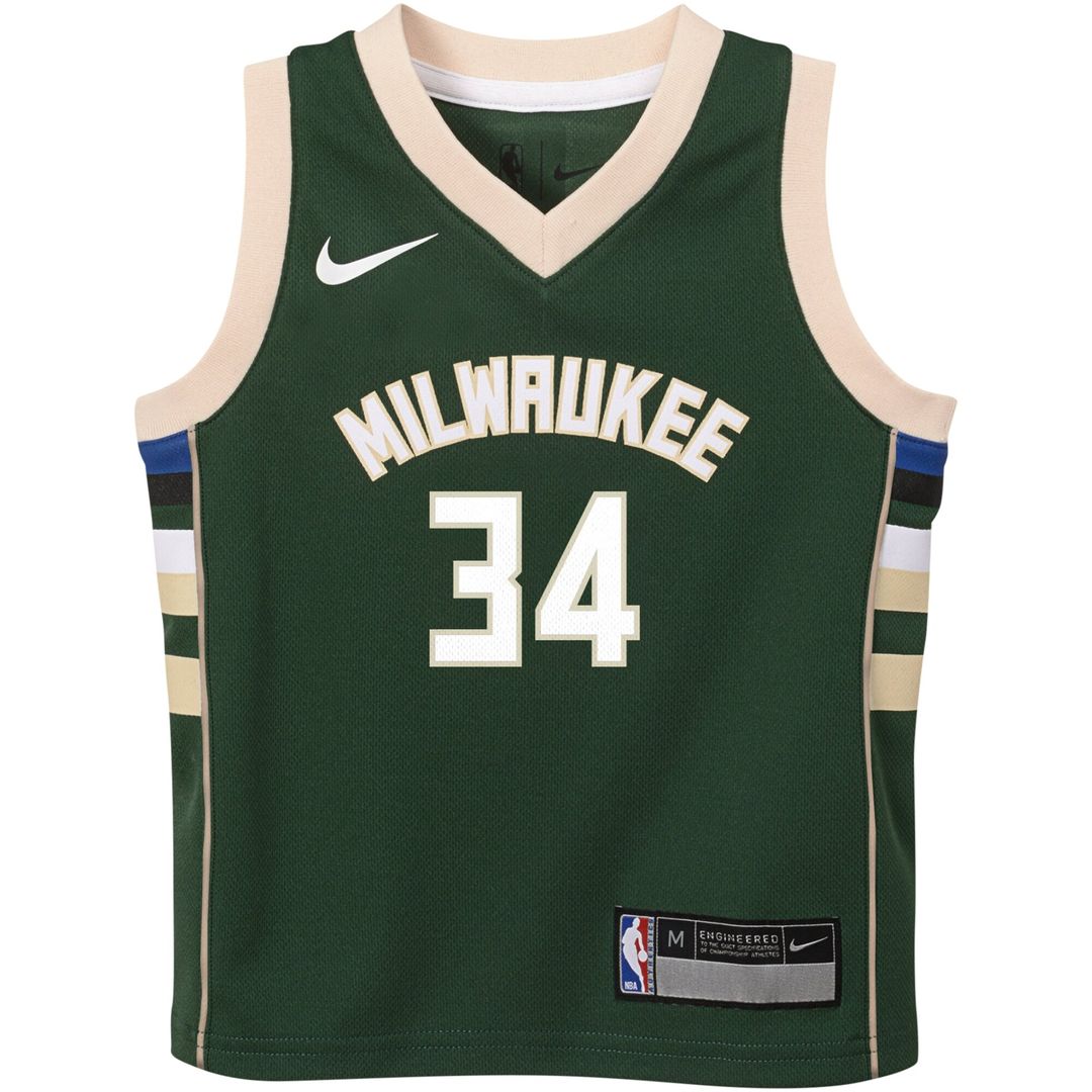 Giannis Antetokounmpo Milwaukee Bucks Nike Preschool Player Swingman Jersey - Icon Edition - Hunter Green