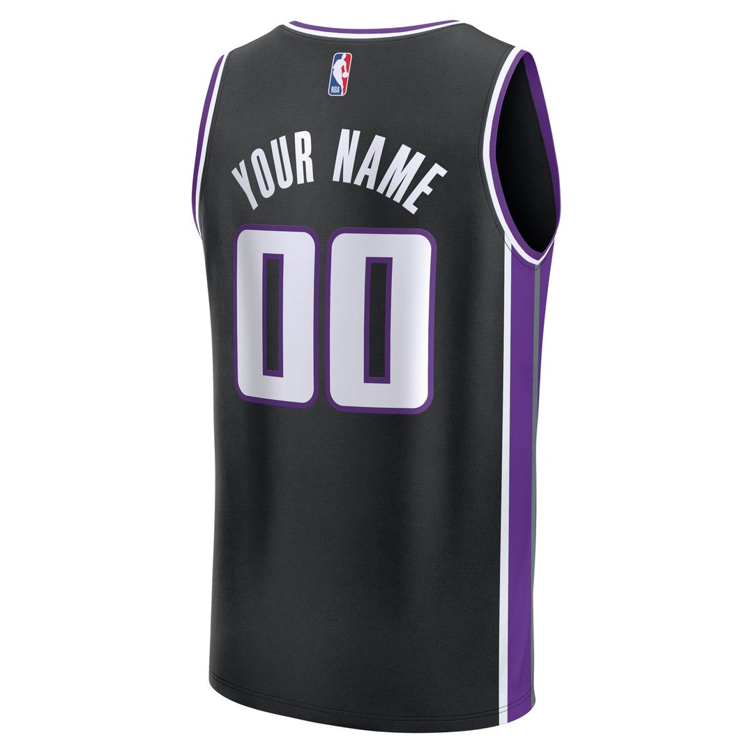 Sacramento Kings Fanatics Youth Fast Break Custom Replica Jersey - Black - Icon Edition