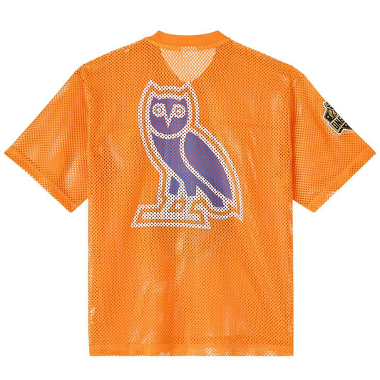 New York Knicks OVO x NBA Mesh Football Fashion Jersey - Orange
