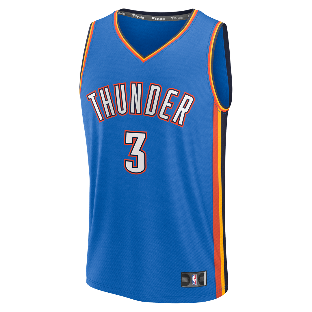 Jared McCain Oklahoma City Thunder Fanatics Fast Break Replica Jersey - Icon Edition - Blue