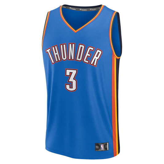 Jared McCain Oklahoma City Thunder Fanatics Fast Break Replica Jersey - Icon Edition - Blue