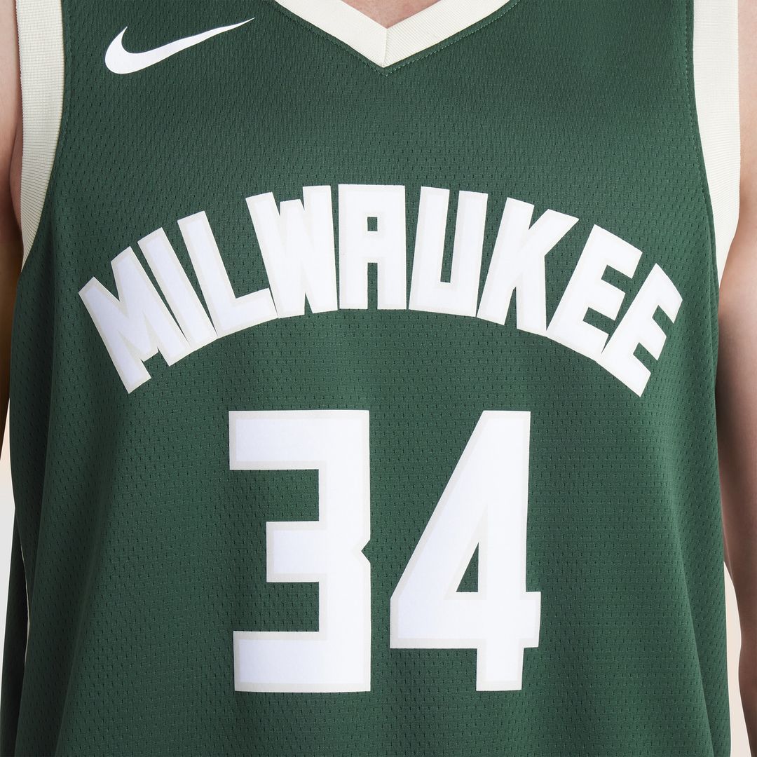 Giannis Antetokounmpo Milwaukee Bucks Nike Unisex Swingman Jersey - Icon Edition - Hunter Green