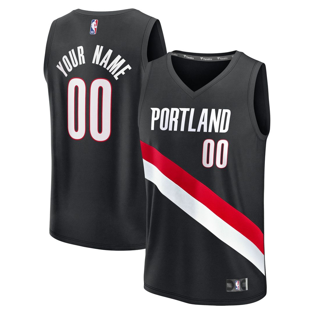 Portland Trail Blazers Fanatics Youth Fast Break Replica Custom Jersey - Icon Edition - Black