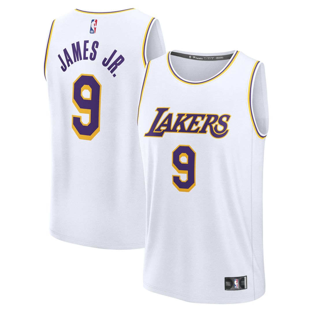Bronny James Los Angeles Lakers Fanatics Fast Break Player Replica Jersey - Association Edition - White